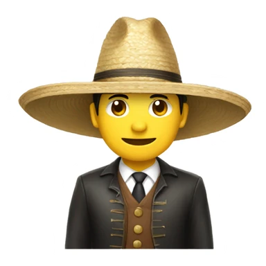 persona china con sombrero de paja sticker