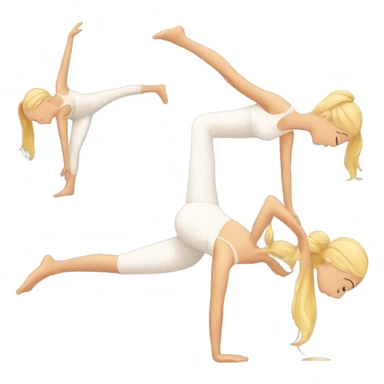 Blond girl and yoga sticker