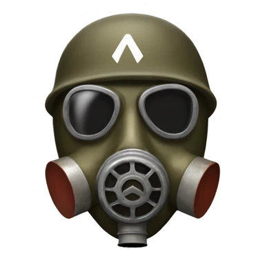 ww2 gaz mask with one central filter sticker