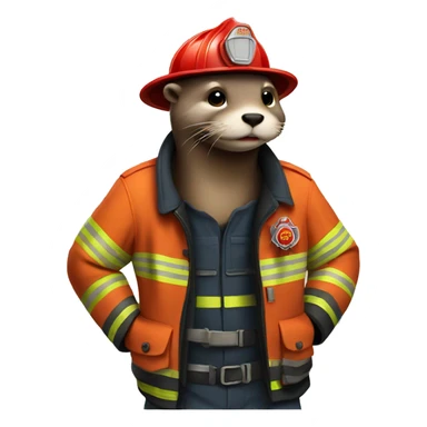 Otter firefighter sticker