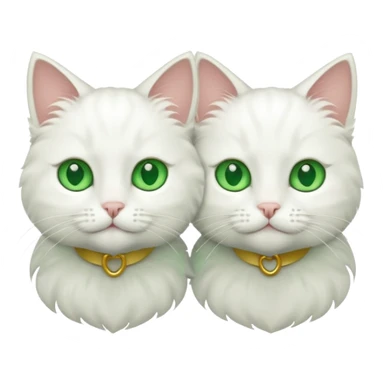 Two white cats with green eyes  sticker