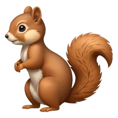 A cute little squirrel, full body, standing in side view. sticker