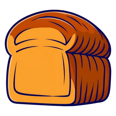 cartoon sticker-style Soviet bread, dark rye loaf with rustic look, red and gold Soviet iconography, simple Cyrillic text, no real brand names sticker