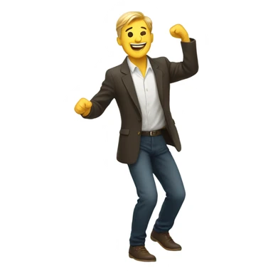 happy white man dancing sticker