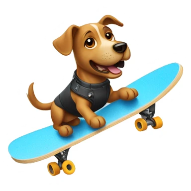Dog Flying with a scateboard sticker