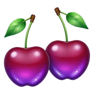 glitter purple and cian 2 cherrys sticker