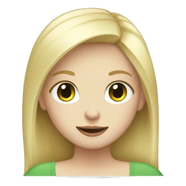 blond girl with pale skin and green eyes on her laptop sticker