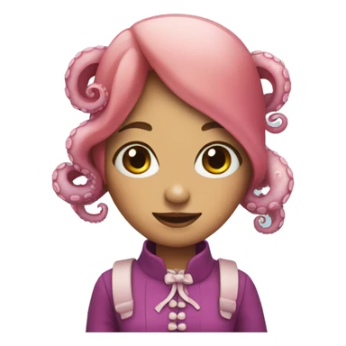 Octopus dressed as a girl sticker