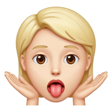 Tounge out with hands at the side sticker