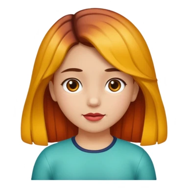 Una niña con piel de color carne y medio morena y medio morena de pelo sticker