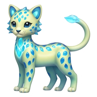 Colorful Iridescent Shiny Pastel Nebulae Glowing Neon Bioluminescent Bright Icy Elemental Pawny Cute Innocent Liepard-Amaura-Litten-Sprigatito-Pokémon-fusion-creature (full body) sticker