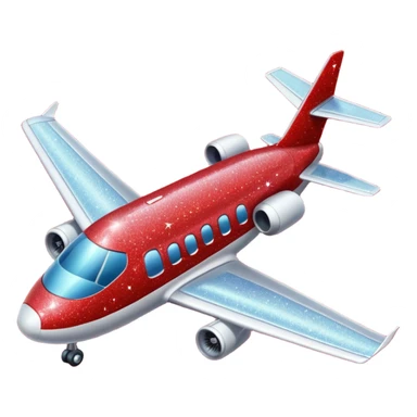 Airplane Happy Red Glitter  sticker