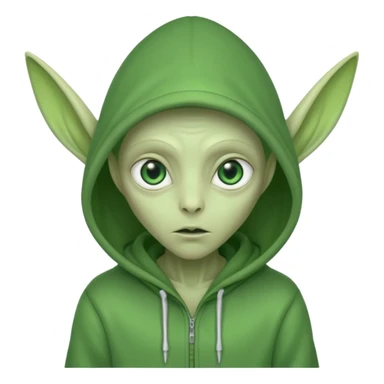 Aliens Green, hoodie, high long ears sticker