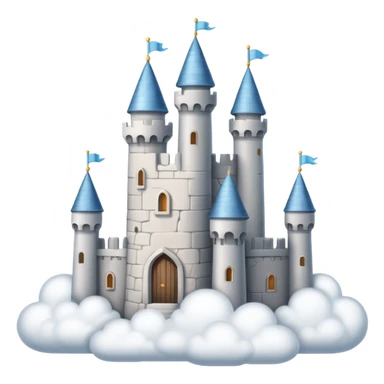 Cloud Castle – White castle resting on fluffy clouds sticker