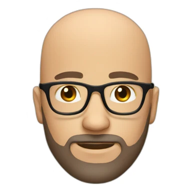 bald man with beard with glasses sticker