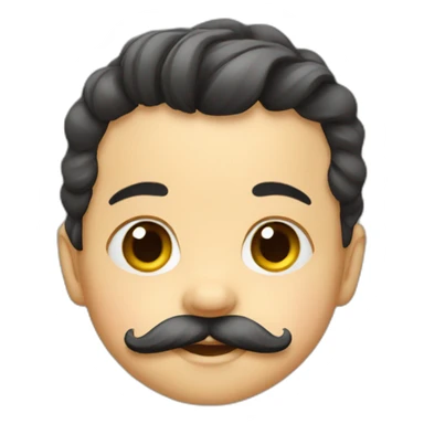 Baby with a mustache sticker