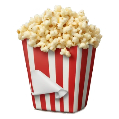 Popcorn in a striped cup with a TV sticker