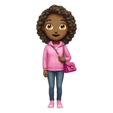 Girl wearing pink with purse sticker