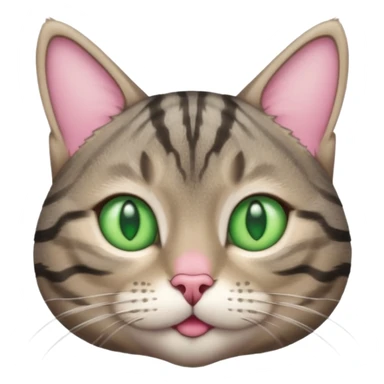 A high-resolution photo-realistic digital illustration of a grey tabby cat, chest upward sticker