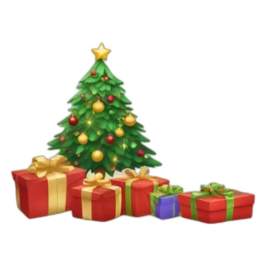 christmas presents underneath tree sticker