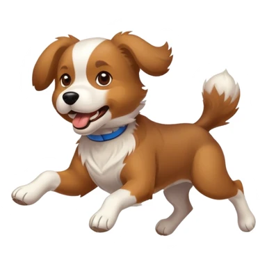 dog fetching a ball sticker