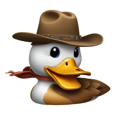 Duck with cowboy head  sticker