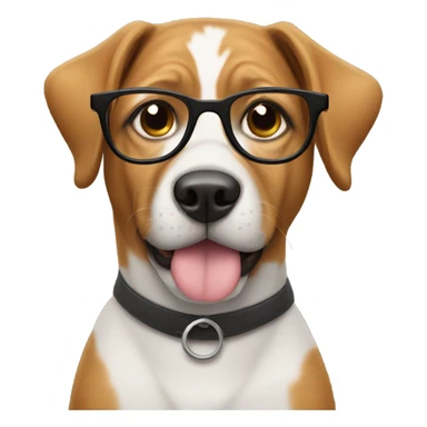 A dog with glasses sticker