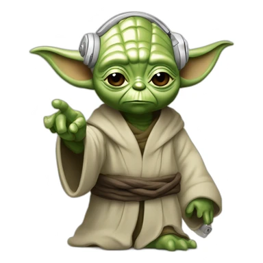 Yoda con micrófono y palabras"Capo Radio" sticker
