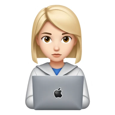 Girl with computer coding sticker