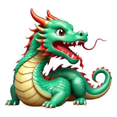 Cinematic Cute Yawning Chinese Serpent Dragon Portrait Emoji, Head gently inclined with a dramatic, wide-open yawn, revealing an elegantly elongated body with softly glowing jade and vermilion scales, enriched by subtle, ethereal cloud and ripple motifs; rendered with authentic detail and delicate natural light, high shine, relaxed yet wise, styled with a dash of ancient mystique, soft glowing outline, capturing the essence of a drowsy but venerable celestial dragon ready to drift into a serene, timeless slumber! sticker