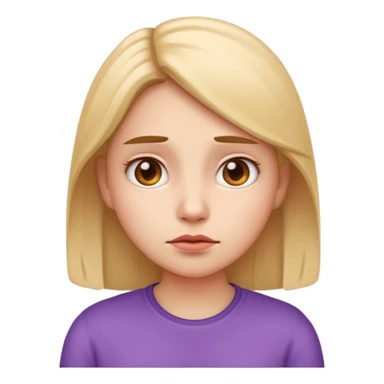 girl emoji with a facial expression of doubt and uncertainty sticker