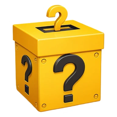 сгенерируй смайл loot box в стили классических смайлов с вопросиком  sticker