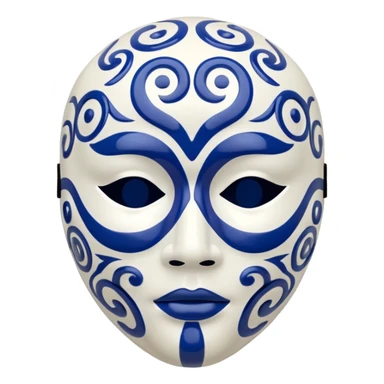 full face mask blue and white on two side  sticker