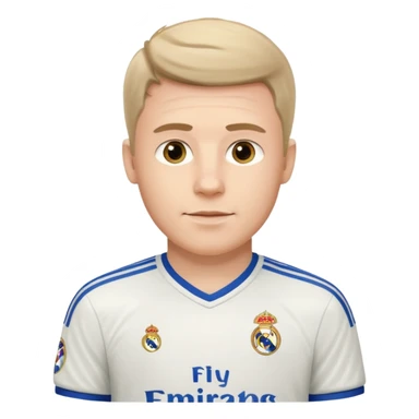 White Male wearing Real Madrid jersey sticker