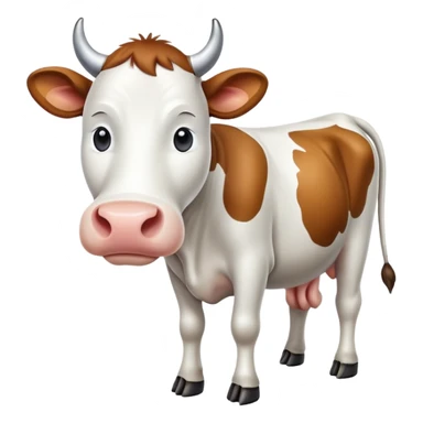 create a png of a cow in white sticker