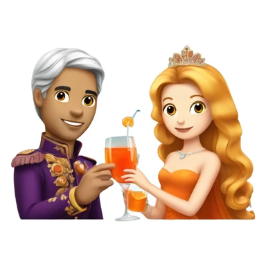 prince and princess drinking aperol sticker