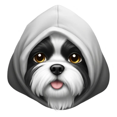 Black and white shitzu in a hoodie sticker