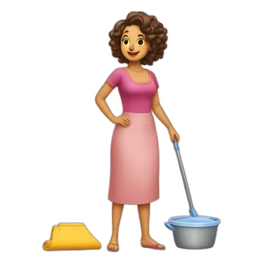 a Moroccan curvy do the housework sticker