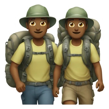 two men hiking sticker