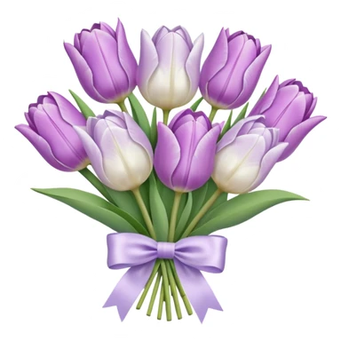 Pastel lilac tulip bouquet with bow sticker