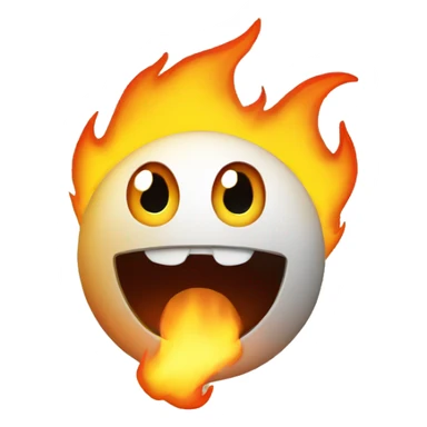 scared emoji on fire sticker