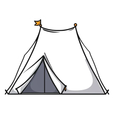 cute tent with open entrance sticker