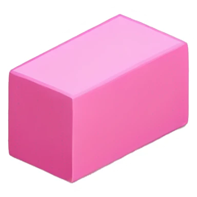pink eraser parallelogram isometric sticker
