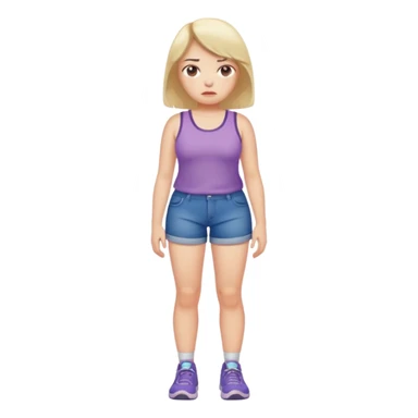 Sad girl with cellulite on legs sticker