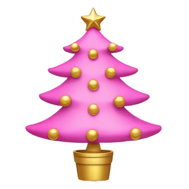 pink christmas tree with gold ornaments  sticker