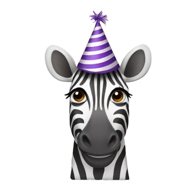 Zebra wearing party hat  sticker