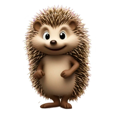 The hedgehog stands on the stage sticker