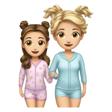 Jenna and Emma are wearing matching pajamas  sticker