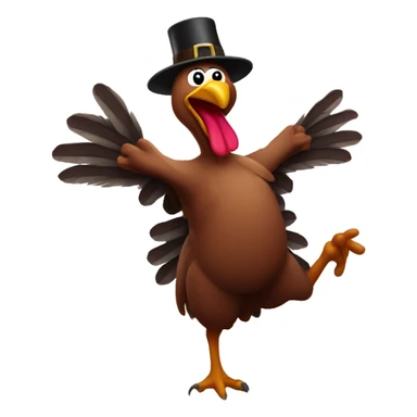 Dancing turkey sticker