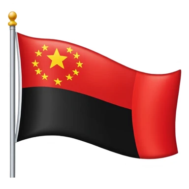 Creat an flag win red and black colour only colour not designs half in red and another half in black  sticker